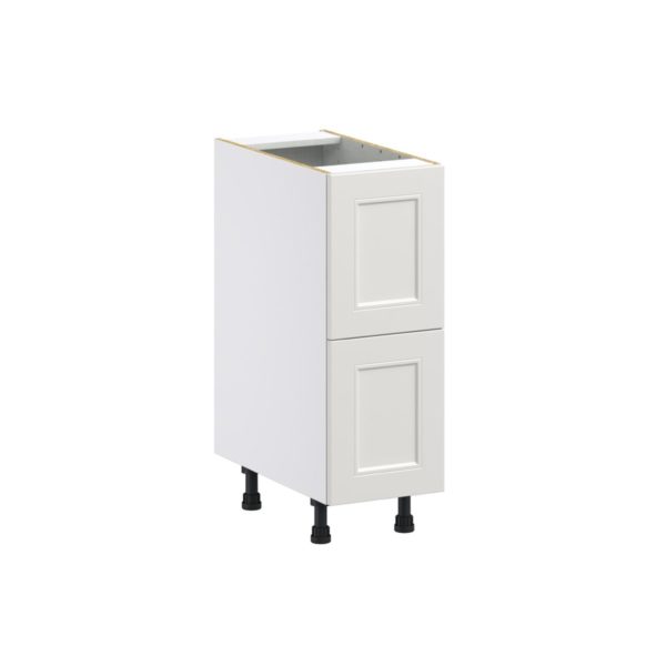 Wisteria Painted Light Gray Recessed Assembled Base Cabinet with 2 Drawers (12 in. W X 34.5 in. H X 24 in. D)