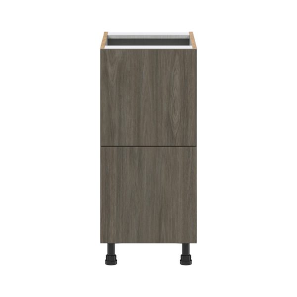 Cordyline Textured Slab Walnut Assembled Base Cabinet with 2 Drawers (15 in. W x 34.5 in. H x 24 in. D)