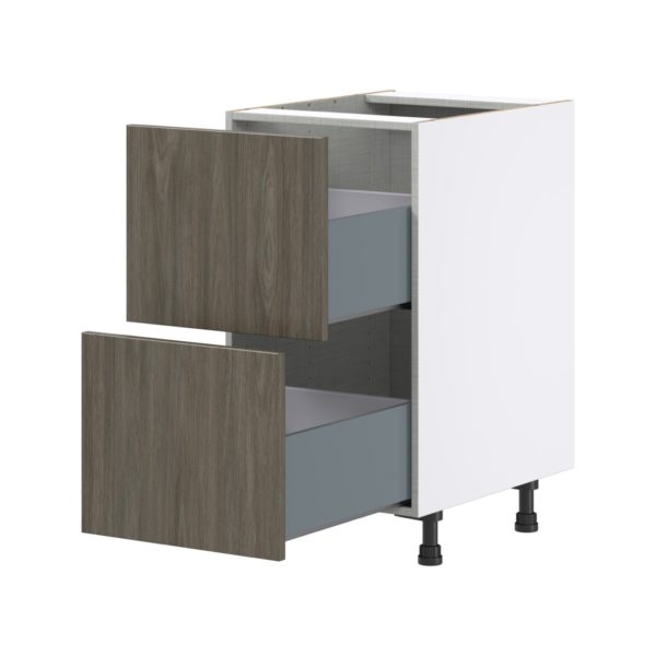 Cordyline Textured Slab Walnut Assembled Base Cabinet with 2 Drawers (18 in. W x 34.5 in. H x 24 in. D)