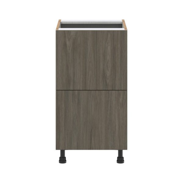 Cordyline Textured Slab Walnut Assembled Base Cabinet with 2 Drawers (18 in. W x 34.5 in. H x 24 in. D)