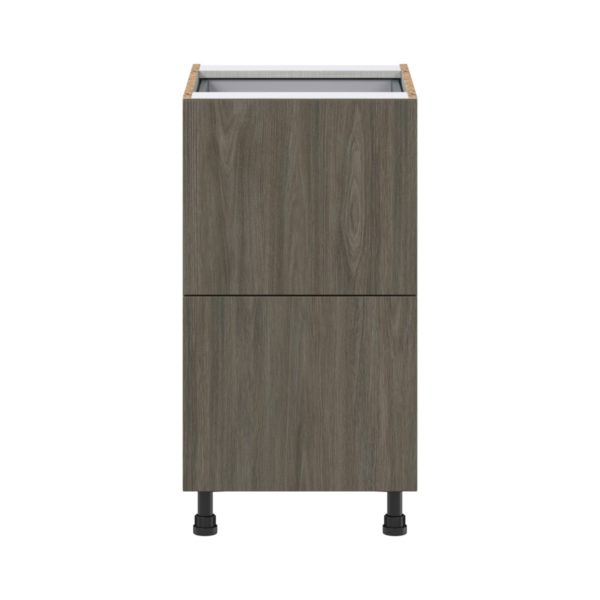 Cordyline Textured Slab Walnut Assembled Base Cabinet with 2 Drawers and 1 Inner Drawer (18 in. W x 34.5 in. H x 24 in. D)