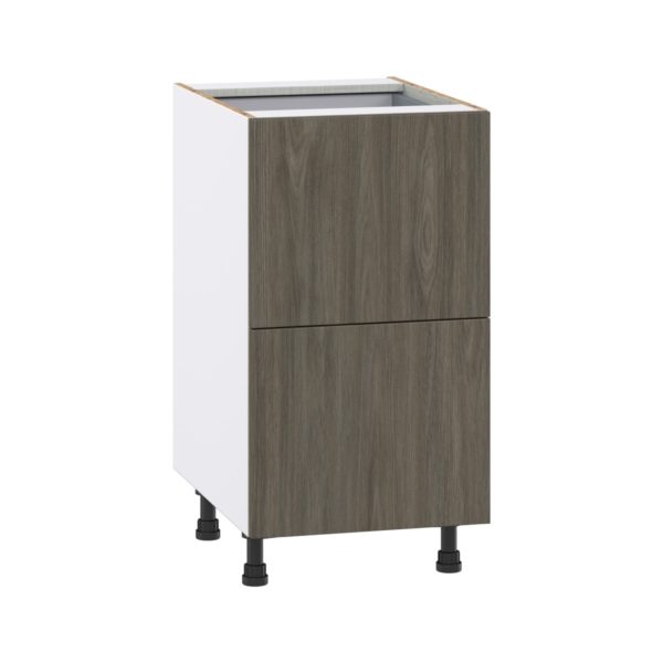 Cordyline Textured Slab Walnut Assembled Base Cabinet with 2 Drawers and 1 Inner Drawer (18 in. W x 34.5 in. H x 24 in. D)