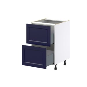 Camellia Painted Midnight Blue Recessed Assembled Base Cabinet with 2 Drawers (21 in. W X 34.5 in. H X 24 in. D)