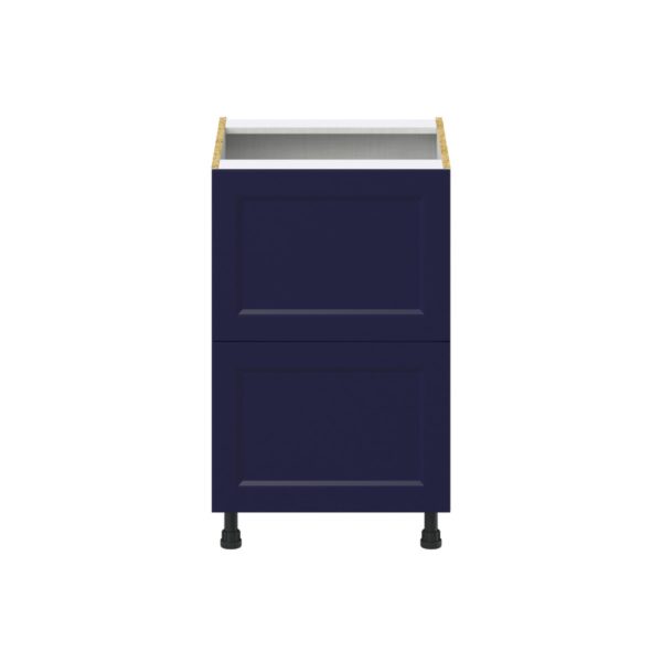 Camellia Painted Midnight Blue Recessed Assembled Base Cabinet with 2 Drawers (21 in. W X 34.5 in. H X 24 in. D)