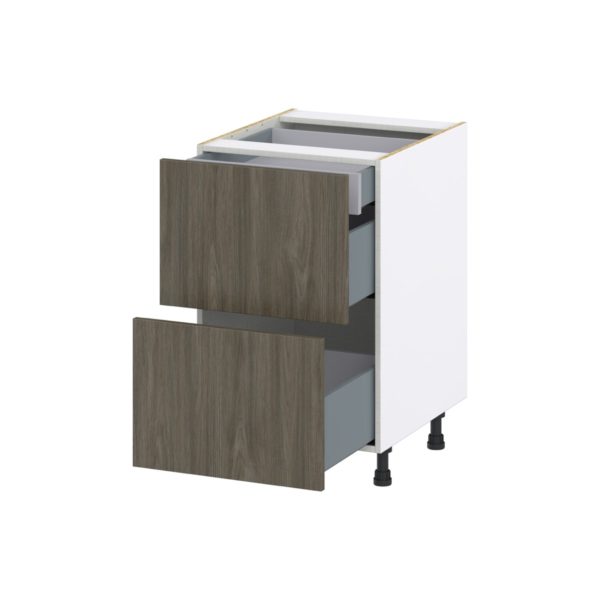 Cordyline Textured Slab Walnut Assembled Base Cabinet with 2 Drawers and a Inner Drawer (21 in. W X 34.5 in. H X 24 in. D)