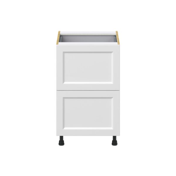 Magnolia Painted Bright White Recessed Assembled Base Cabinet with 2 Drawers and a Inner Drawer (21 in. W X 34.5 in. H X 24 in. D)