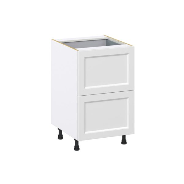 Magnolia Painted Bright White Recessed Assembled Base Cabinet with 2 Drawers and a Inner Drawer (21 in. W X 34.5 in. H X 24 in. D)