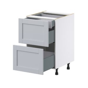 Sea Holly Light Gray  Shaker Assembled Base Cabinet with 2 Drawers and a Inner Drawer (21 in. W X 34.5 in. H X 24 in. D)