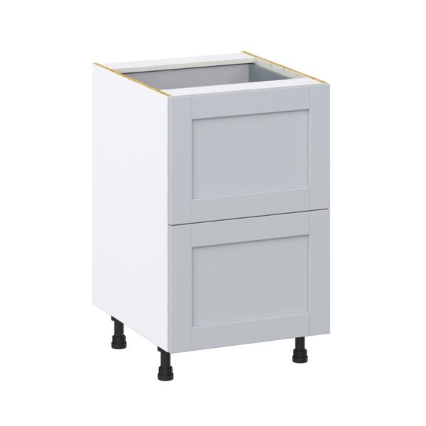 Sea Holly Light Gray  Shaker Assembled Base Cabinet with 2 Drawers and a Inner Drawer (21 in. W X 34.5 in. H X 24 in. D)