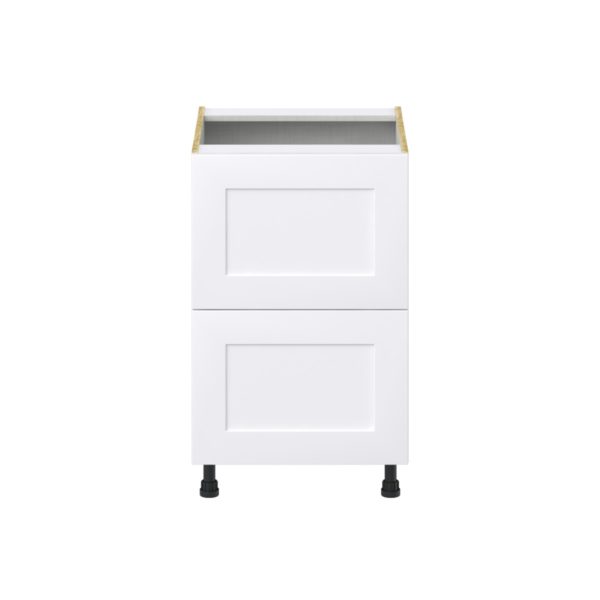 Jasmine Painted Warm White  Shaker Assembled Base Cabinet with 2 Drawers (21 in. W X 34.5 in. H X 24 in. D)