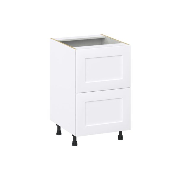 Jasmine Painted Warm White  Shaker Assembled Base Cabinet with 2 Drawers (21 in. W X 34.5 in. H X 24 in. D)