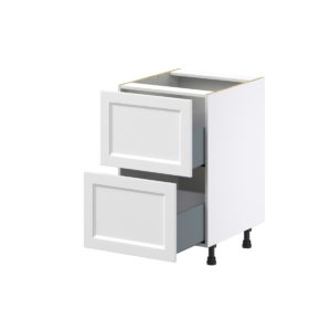 Magnolia Painted Bright White Recessed Assembled Base Cabinet with 2 Drawers (21 in. W X 34.5 in. H X 24 in. D)