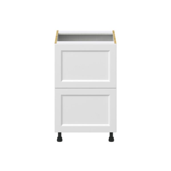 Magnolia Painted Bright White Recessed Assembled Base Cabinet with 2 Drawers (21 in. W X 34.5 in. H X 24 in. D)