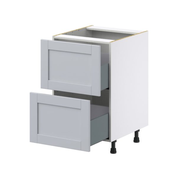 Sea Holly Light Gray  Shaker Assembled Base Cabinet with 2 Drawers (21 in. W X 34.5 in. H X 24 in. D)