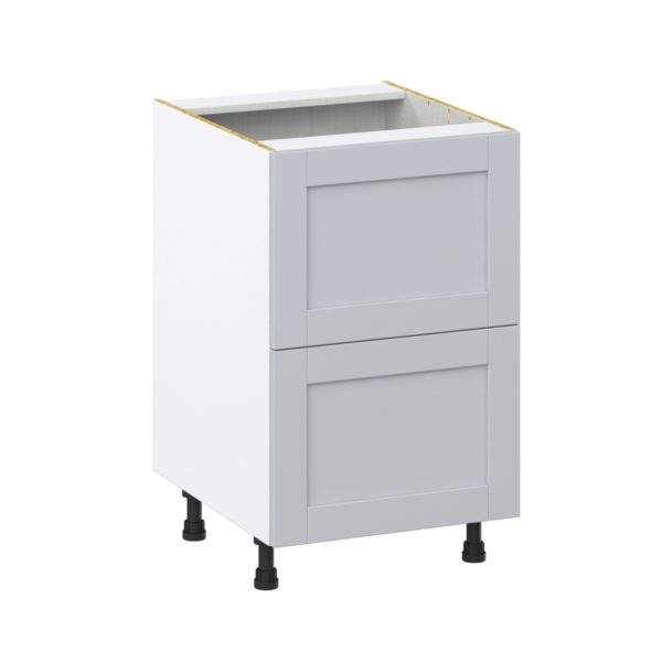 Sea Holly Light Gray  Shaker Assembled Base Cabinet with 2 Drawers (21 in. W X 34.5 in. H X 24 in. D)