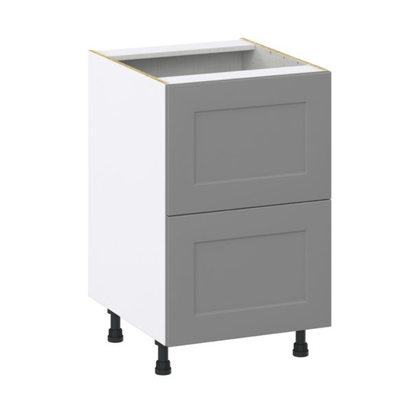 Willow Painted Slate Gray  Shaker Assembled Base Cabinet with 2 Drawers (21 in. W X 34.5 in. H X 24 in. D)