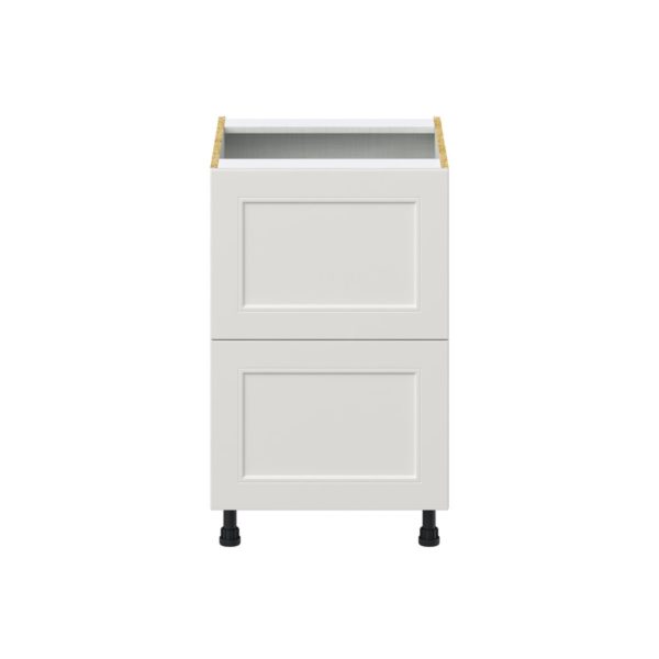 Wisteria Painted Light Gray Recessed Assembled Base Cabinet with 2 Drawers (21 in. W X 34.5 in. H X 24 in. D)