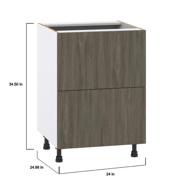 Cordyline Textured Slab Walnut Assembled Base Cabinet with 2 Drawers (24 in. W x 34.5 in. H x 24 in. D)