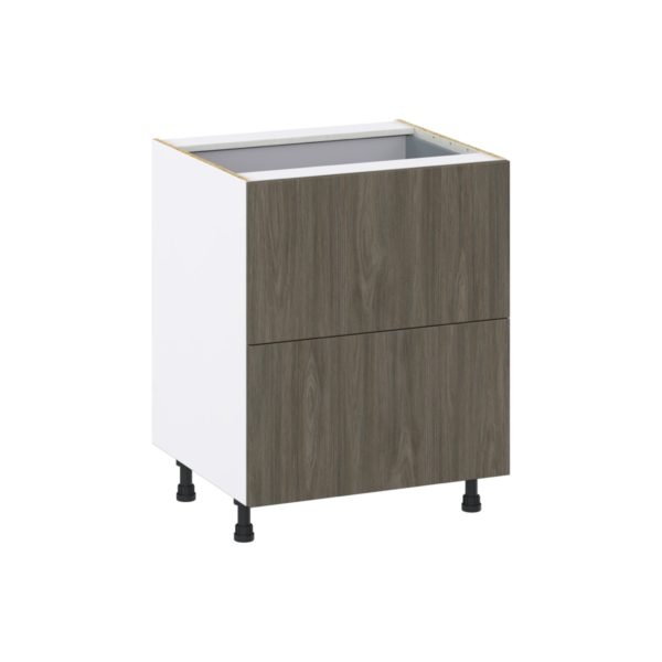 Cordyline Textured Slab Walnut Assembled Base Cabinet with 2 Drawers and a Inner Drawer (27 in. W X 34.5 in. H X 24 in. D)