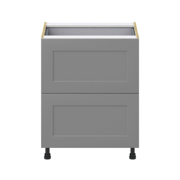 Willow Painted Slate Gray  Shaker Assembled Base Cabinet with 2 Drawers and a Inner Drawer (27 in. W X 34.5 in. H X 24 in. D)