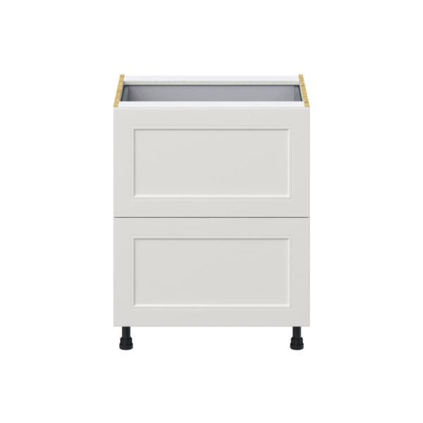 Wisteria Painted Light Gray Recessed Assembled Base Cabinet with 2 Drawers and a Inner Drawer (27 in. W X 34.5 in. H X 24 in. D)