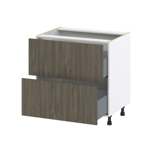 Cordyline Textured Slab Walnut Assembled Base Cabinet with 2 Drawers (33 in. W X 34.5 in. H X 24 in. D)