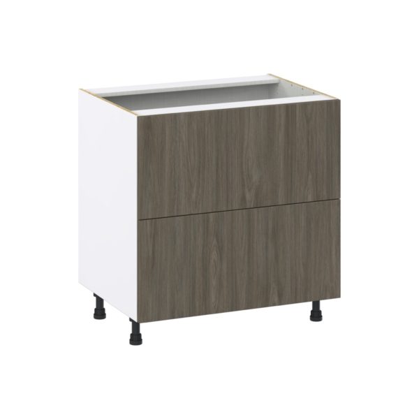 Cordyline Textured Slab Walnut Assembled Base Cabinet with 2 Drawers (33 in. W X 34.5 in. H X 24 in. D)