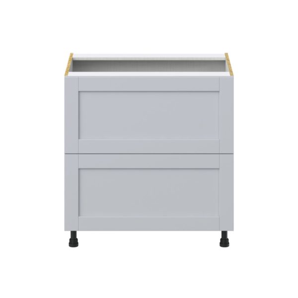 Sea Holly Light Gray  Shaker Assembled Base Cabinet with 2 Drawers (33 in. W X 34.5 in. H X 24 in. D)