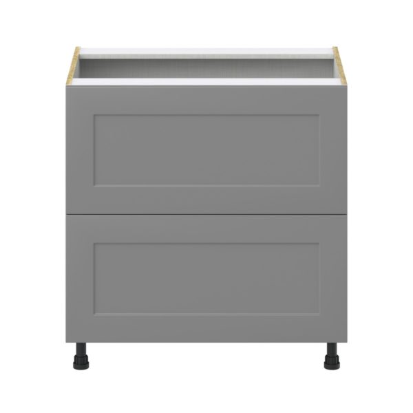 Willow Painted Slate Gray  Shaker Assembled Base Cabinet with 2 Drawers (33 in. W X 34.5 in. H X 24 in. D)