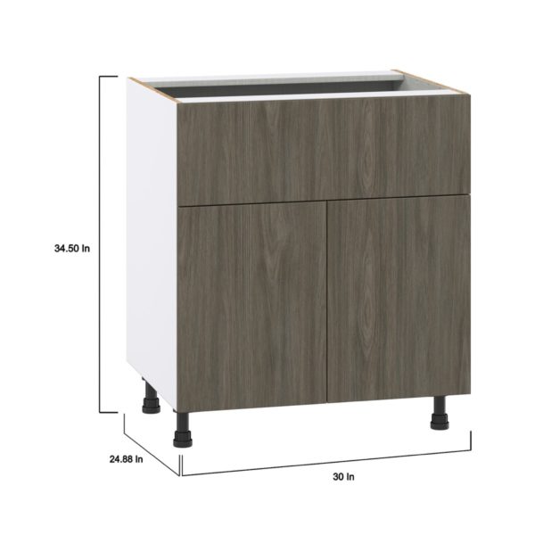 Cordyline Textured Slab Walnut Assembled Base Cabinet with 1 Door and 10 in. Drawer (30 in. W x 34.5 in. H x 24 in. D)