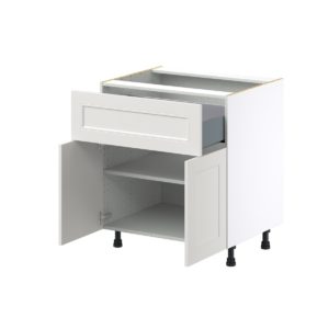 Wisteria Painted Light Gray Recessed Assembled Base Cabinet with 1 Door and 10 in. Drawer (30 in. W x 34.5 in. H x 24 in. D)