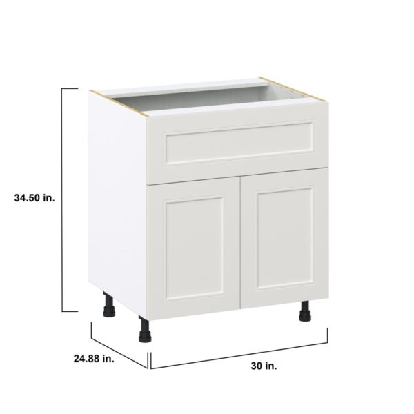 Wisteria Painted Light Gray Recessed Assembled Base Cabinet with 1 Door and 10 in. Drawer (30 in. W x 34.5 in. H x 24 in. D)