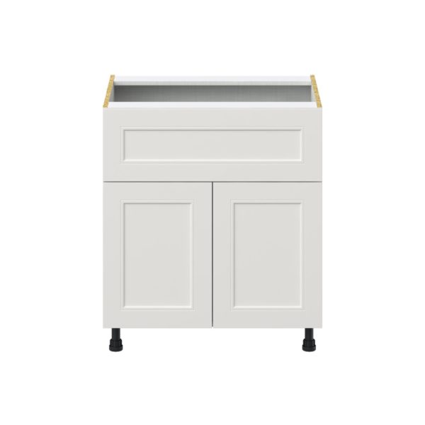 Wisteria Painted Light Gray Recessed Assembled Base Cabinet with 1 Door and 10 in. Drawer (30 in. W x 34.5 in. H x 24 in. D)