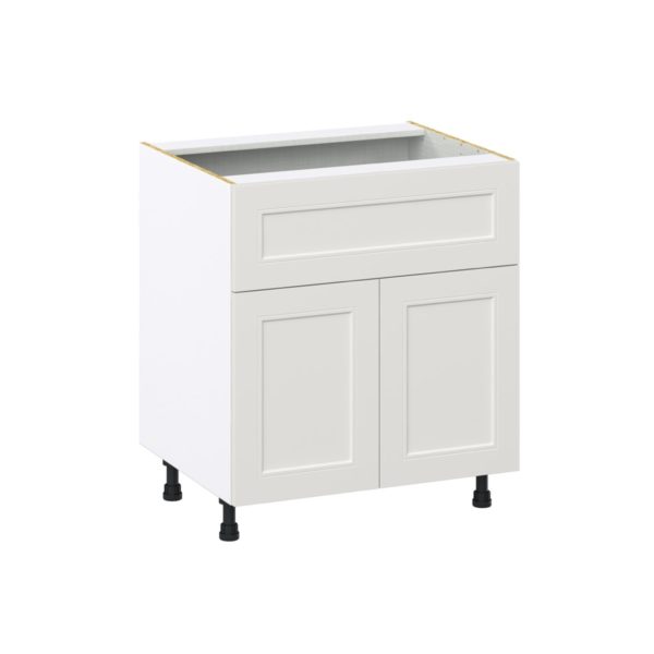 Wisteria Painted Light Gray Recessed Assembled Base Cabinet with 1 Door and 10 in. Drawer (30 in. W x 34.5 in. H x 24 in. D)