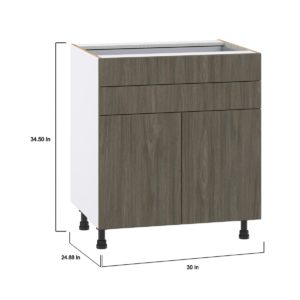 Cordyline Textured Slab Walnut Assembled Base Cabinet with Two Doors and Two 5 in. Drawers (30 in. W x 34.5 in. H x 24 in. D)