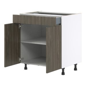 Cordyline Textured Slab Walnut Assembled Base Cabinet with 2  Doors and a Drawer (30 in. W x 34.5 in. H x 24 in. D)