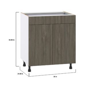 Cordyline Textured Slab Walnut Assembled Base Cabinet with 2  Doors and a Drawer (30 in. W x 34.5 in. H x 24 in. D)