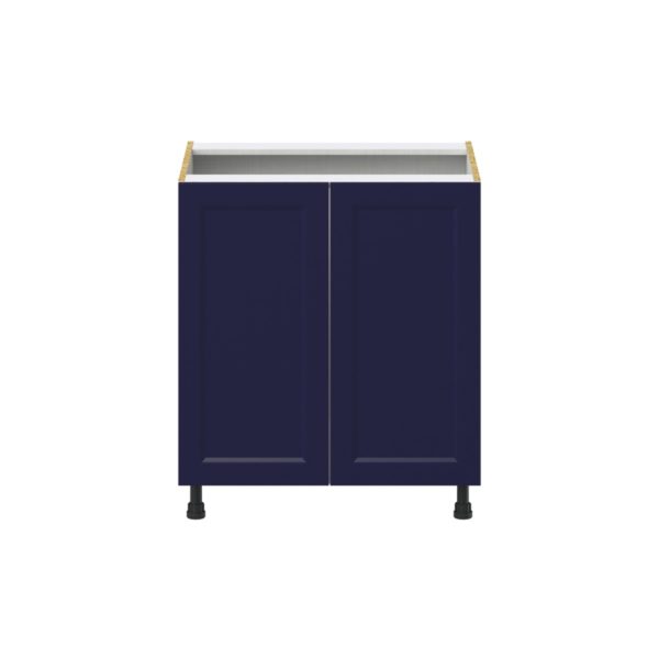 Camellia Painted Midnight Blue Recessed Assembled Base Cabinet with 2 Full High Doors (30 in. W x 34.5 in. H x 24 in. D)