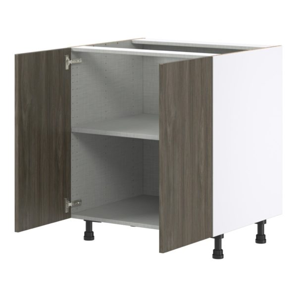 Cordyline Textured Slab Walnut Assembled Base Cabinet with 2 Full High Doors (30 in. W x 34.5 in. H x 24 in. D)