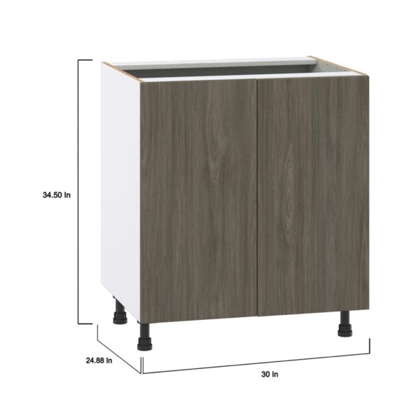 Cordyline Textured Slab Walnut Assembled Base Cabinet with 2 Full High Doors (30 in. W x 34.5 in. H x 24 in. D)