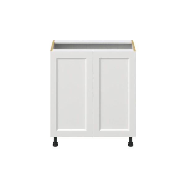 Magnolia Painted Bright White Recessed Assembled Base Cabinet with 2 Full High Doors and 3 Inner Drawers (30 in. W x 34.5 in. H x 24 in. D)