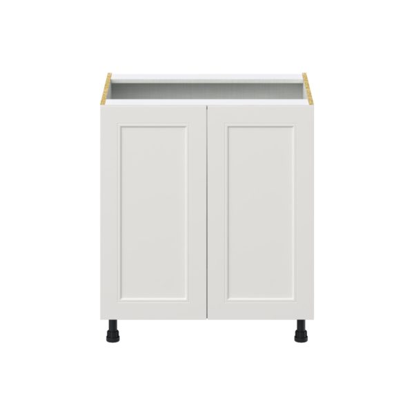 Wisteria Painted Light Gray Recessed Assembled Base Cabinet with 2 Full High Doors and 3 Inner Drawers (30 in. W x 34.5 in. H x 24 in. D)