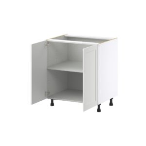 Magnolia Painted Bright White Recessed Assembled Base Cabinet with 2 Full High Doors (30 in. W x 34.5 in. H x 24 in. D)