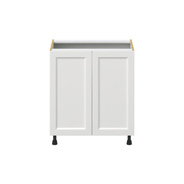 Magnolia Painted Bright White Recessed Assembled Base Cabinet with 2 Full High Doors (30 in. W x 34.5 in. H x 24 in. D)