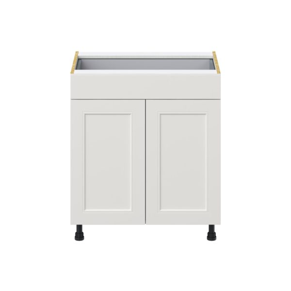 Wisteria Painted Light Gray Recessed Assembled Base Cabinet with 2  Doors and a Drawer (30 in. W x 34.5 in. H x 24 in. D)