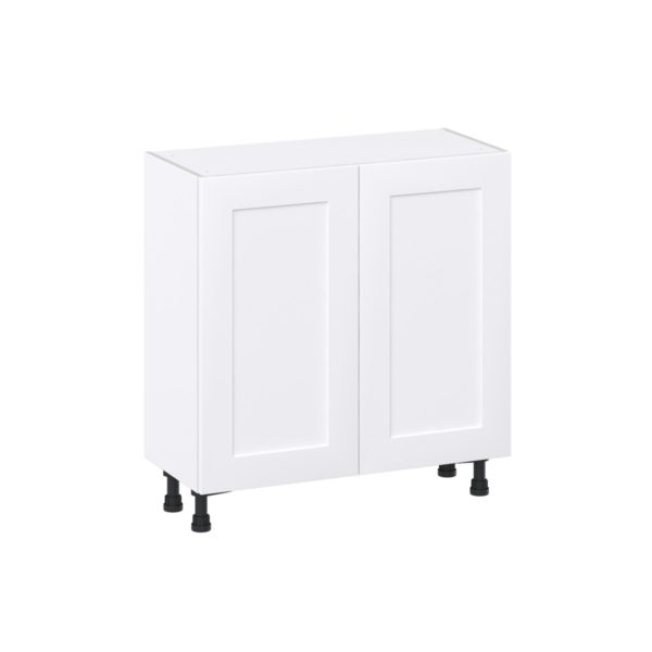 Jasmine Painted Warm White  Shaker Assembled Shallow Base Cabinet with Full High Door (33 in. W X 34.5 in. H X 14 in. D)