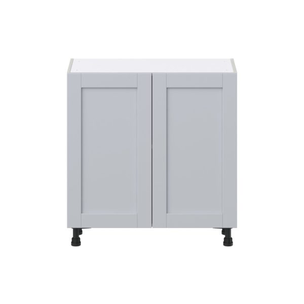 Sea Holly Light Gray  Shaker Assembled Shallow Base Cabinet with Full High Door (33 in. W X 34.5 in. H X 14 in. D)