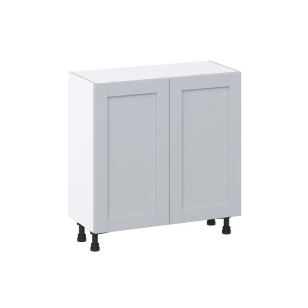 Sea Holly Light Gray  Shaker Assembled Shallow Base Cabinet with Full High Door (33 in. W X 34.5 in. H X 14 in. D)