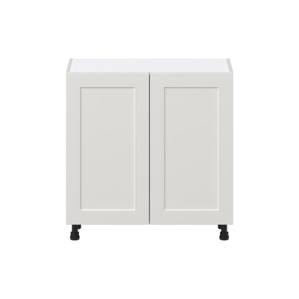 Wisteria Painted Light Gray Recessed Assembled Shallow Base Cabinet with Full High Door (33 in. W X 34.5 in. H X 14 in. D)