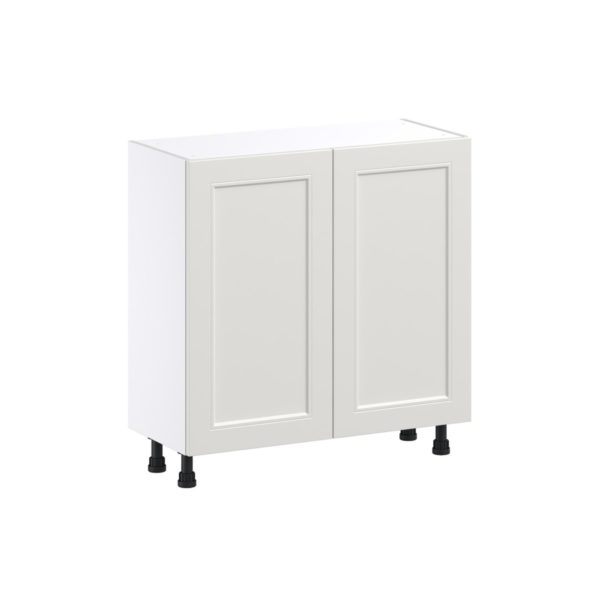 Wisteria Painted Light Gray Recessed Assembled Shallow Base Cabinet with Full High Door (33 in. W X 34.5 in. H X 14 in. D)